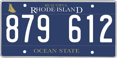 RI license plate 879612