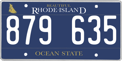 RI license plate 879635