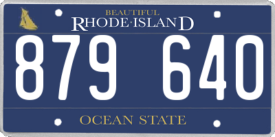 RI license plate 879640