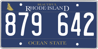 RI license plate 879642