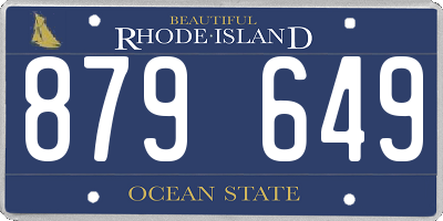RI license plate 879649