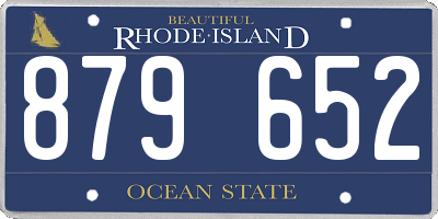 RI license plate 879652