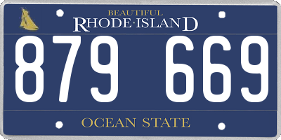 RI license plate 879669