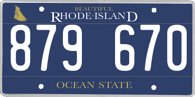 RI license plate 879670