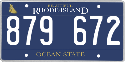 RI license plate 879672