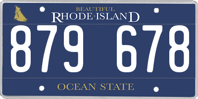 RI license plate 879678