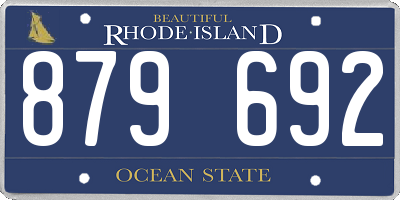 RI license plate 879692