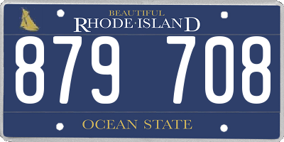 RI license plate 879708