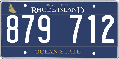RI license plate 879712