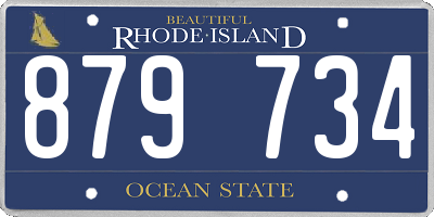 RI license plate 879734