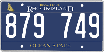 RI license plate 879749
