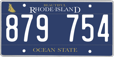 RI license plate 879754