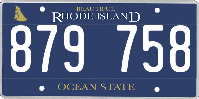 RI license plate 879758