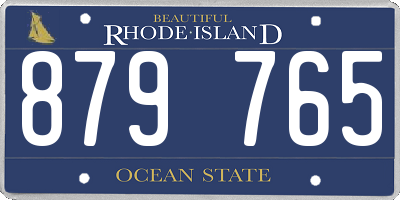 RI license plate 879765