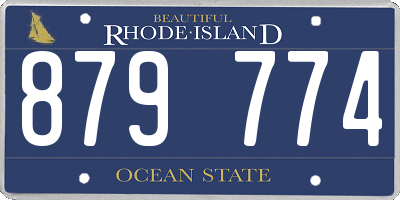 RI license plate 879774