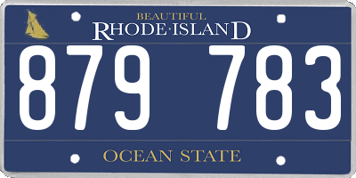 RI license plate 879783