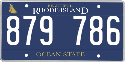 RI license plate 879786