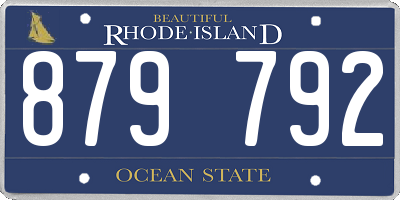 RI license plate 879792