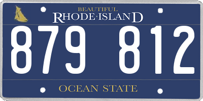 RI license plate 879812