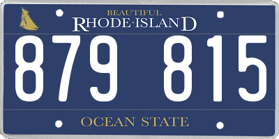 RI license plate 879815