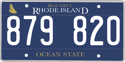 RI license plate 879820