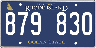 RI license plate 879830