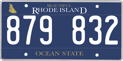 RI license plate 879832