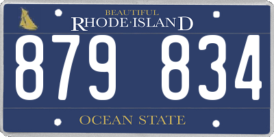 RI license plate 879834