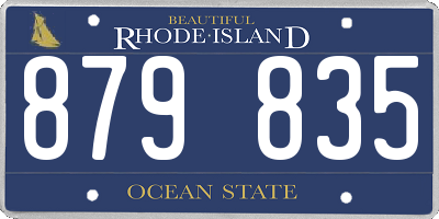 RI license plate 879835