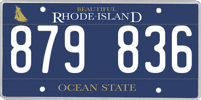 RI license plate 879836