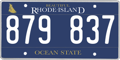 RI license plate 879837