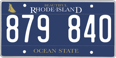 RI license plate 879840