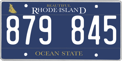 RI license plate 879845