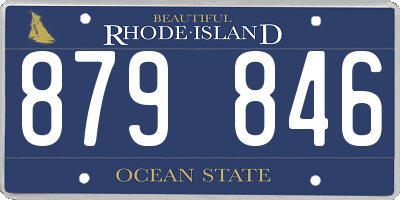 RI license plate 879846