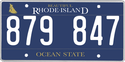 RI license plate 879847