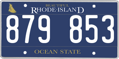 RI license plate 879853
