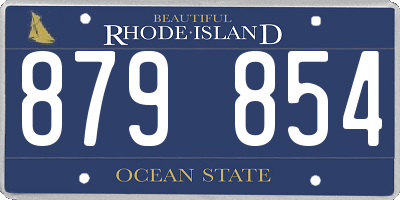 RI license plate 879854