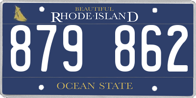 RI license plate 879862