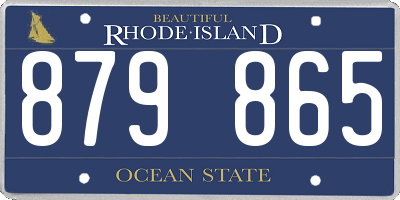 RI license plate 879865