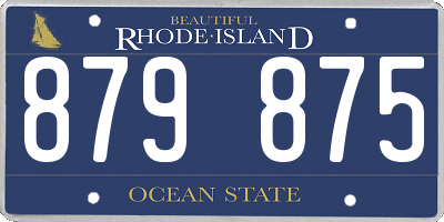 RI license plate 879875