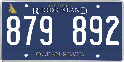 RI license plate 879892