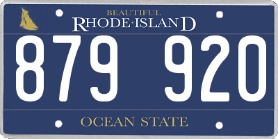 RI license plate 879920