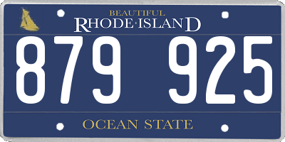 RI license plate 879925