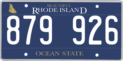 RI license plate 879926