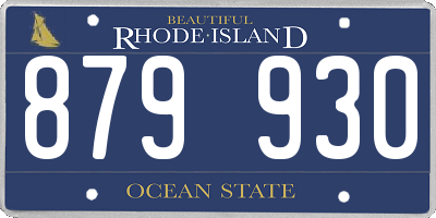 RI license plate 879930