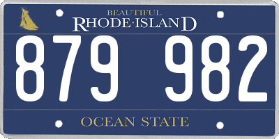 RI license plate 879982