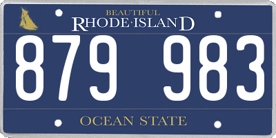 RI license plate 879983