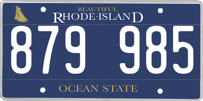 RI license plate 879985