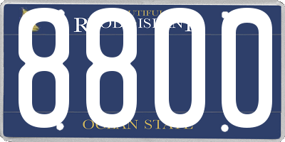 RI license plate 8800