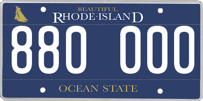 RI license plate 880000